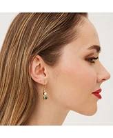 Spero London Authentic Turquoise Sterling Silver Drop Gold Plated Earring