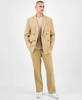 Alfani Mens Double Breasted Blazer Waffle Knit Sweater Drawstring Pants Exclusively At Macys