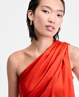 I.n.c. International Concepts Women's One-Shoulder Side-Fringe Top, Exclusively at Macy's