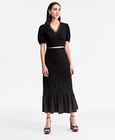 I.n.c. International Concepts Women's Crochet-Trim Cropped Blouse, Exclusively at Macy's