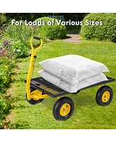 Utility Garden Wagon with 4 Removable Side Panels and 900/1200 Lbs Load Capacity