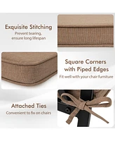 Outdoor Chair Cushion Set of 2 Waterproof Fade-Resistant Olefin Seat Cushions-Brown