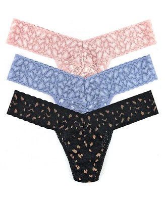 Hanky Panky Women's Crossdyed Leopard Low Rise Thong Panty 3 pack