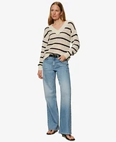 Sanctuary Women's Airy Openwork V-Neck Sweater