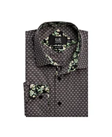 Elie Balleh Big Boys Slim Fit Jacquard Dot Shirt