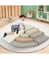 Pizza-Shaped Soft Foam Climbing Blocks for Toddlers