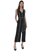 Karl Lagerfeld Paris Women's Contrast Trim Jumpsuit