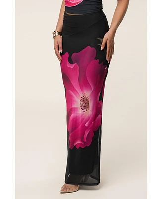 Jluxlabel Women's Floral Blooming Dawn Maxi Skirt