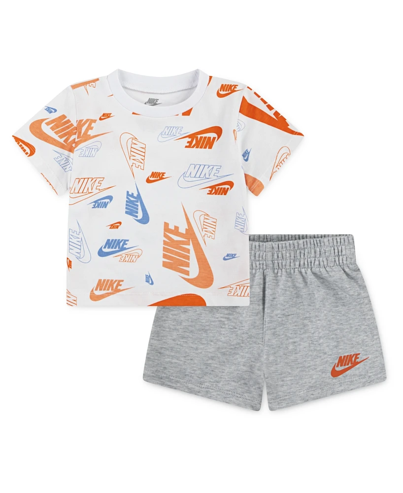 Nike Baby Boys 2-Piece Printed T-Shirt and Lightweight French Terry Shorts Set