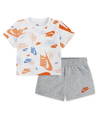 Nike Baby Boys 2-Piece Printed T-Shirt and Lightweight French Terry Shorts Set