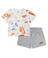 Nike Baby Boys 2-Piece Printed T-Shirt and Lightweight French Terry Shorts Set