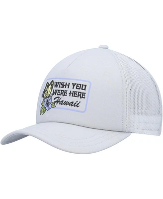 Rvca Women's Gray Wish You Were Here Foam Trucker Snapback Hat