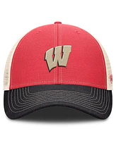Top of the World Men's Red/Black Wisconsin Badgers Off-Road Trucker Adjustable Hat