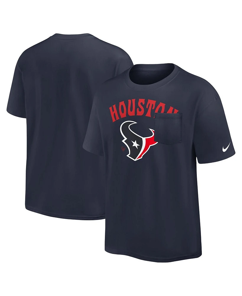 Nike Men's Navy Houston Texans Rewind Heavy Max 90 Pocket T-Shirt