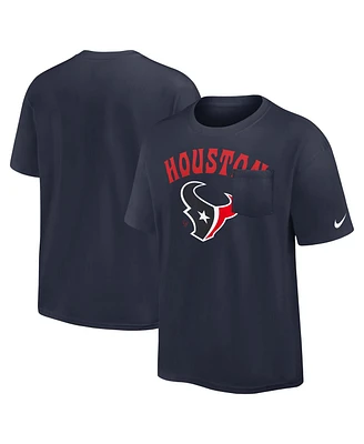 Nike Men's Navy Houston Texans Rewind Heavy Max 90 Pocket T-Shirt