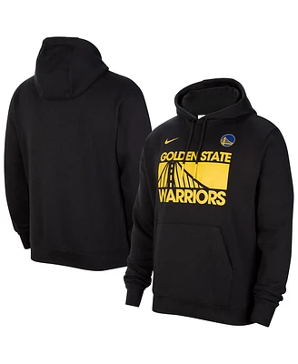 Nike Men's Black Golden State Warriors Courtside Club Pullover Hoodie