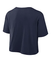 Nike Women's Navy West Virginia Mountaineers Power Pursuit Athletic Prep Arch Performance Cropped T-Shirt