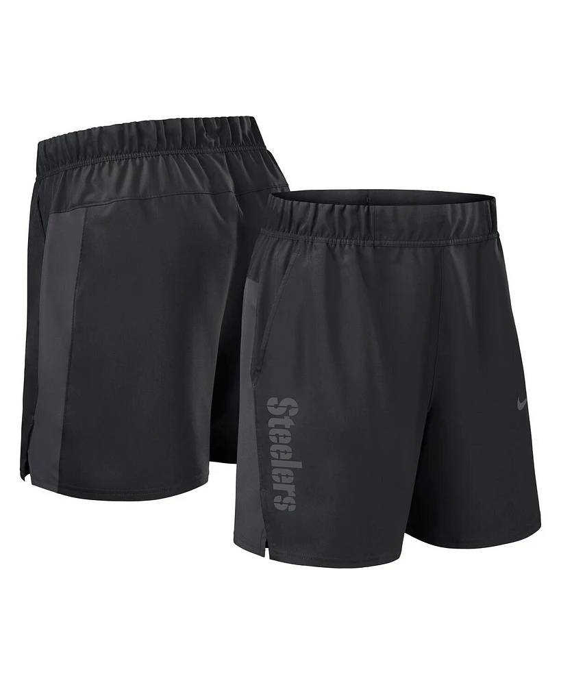 Nike Men's Black Pittsburgh Steelers Woven Victory Performance Shorts