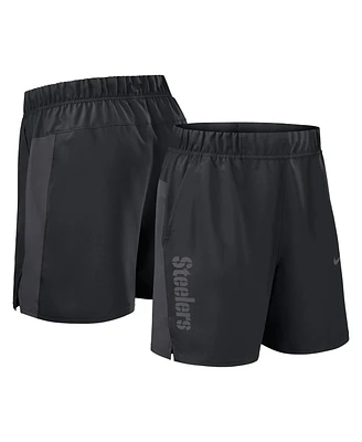 Nike Men's Black Pittsburgh Steelers Woven Victory Performance Shorts