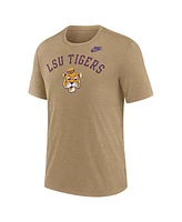 Nike Men's Heather Light Brown Lsu Tigers Legacy Arch Tri-Blend T-Shirt