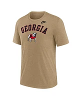 Nike Men's Heather Light Brown Georgia Bulldogs Legacy Arch Tri-Blend T-Shirt
