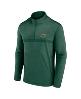Logo Athletic Men's Dark Heather Green Minnesota Wild Head-to-Head Raglan Quarter-Zip Sweatshirt