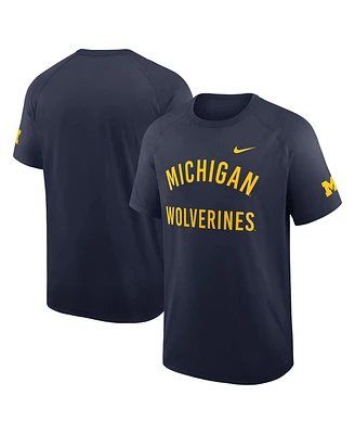 Nike Men's Navy Michigan Wolverines Ready Raglan Premium Performance T-Shirt