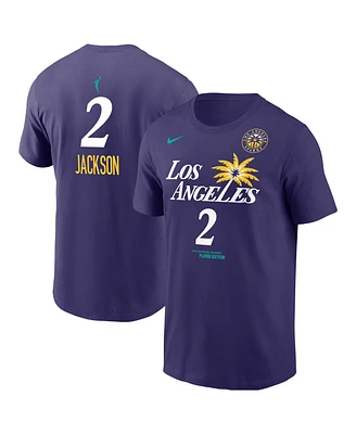 Nike Men's Rickea Jackson Purple Los Angeles Sparks Explorer Edition Name Number T-Shirt