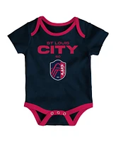 Outerstuff Newborn 3-Pack St. Louis City Sc Loyal Buddies Bodysuit Set