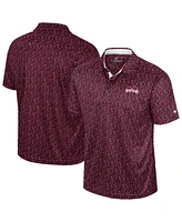 Colosseum Men's Maroon Mississippi State Bulldogs Sublimated Golf Polo Shirt