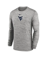 Nike Men's Gray West Virginia Mountaineers 2025 Sideline Velocity Performance Long Sleeve T-Shirt