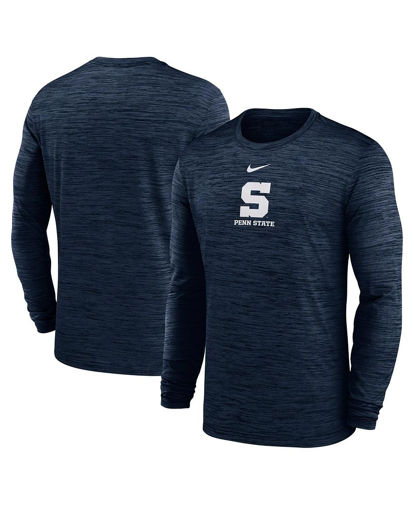Nike Men's Navy Penn State Nittany Lions 2025 Sideline Velocity Performance Long Sleeve T-Shirt