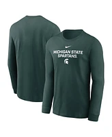 Nike Men's Green Michigan State Spartans 2025 Sideline Performance Long Sleeve T-Shirt