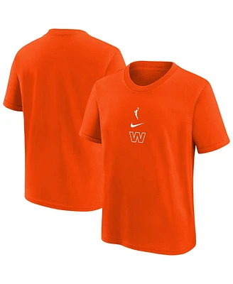 Nike Big Boys and Girls Brilliant Orange Wnba Essential Logo T-Shirt