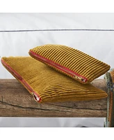 Corda Olive Corduroy Velvet Pouch - Medium