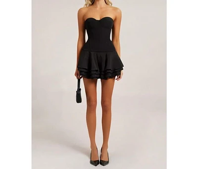 Heiress Beverly Hills Women's Corset Chiffon Flared Mini Dress
