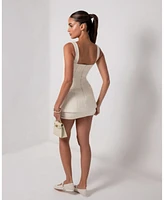 Heiress Beverly Hills Women's Boucle Flower Mini Dress
