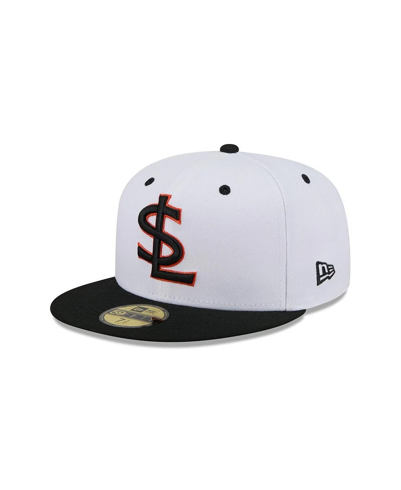 New Era Men's White Salt Lake Bees Theme Nights 59FIFTY Fitted Hat