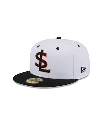 New Era Men's White Salt Lake Bees Theme Nights 59FIFTY Fitted Hat