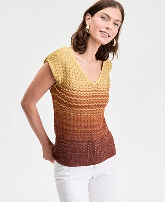 I.n.c. International Concepts Women's Ombre V-Neck Sweater, Exclusively at Macy's