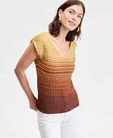 I.n.c. International Concepts Women's Ombre V-Neck Sweater, Exclusively at Macy's