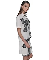 Karl Lagerfeld Paris Women's Floral Print Shirt