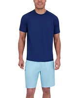 Spyder Men's Short Sleeve Waffle-Knit Crewneck Swim Shirt
