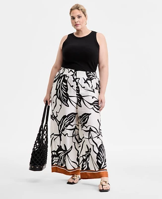 I.n.c. International Concepts Plus Printed High-Rise Pants, Exclusively at Macy's