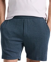Perry Ellis Men's Ribbed Striped Drawstring 7" Shorts