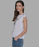 Karl Lagerfeld Paris Petite C'est La Vie Studded Top