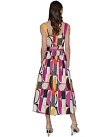 Karl Lagerfeld Paris Women's Geo-Print Midi Dress