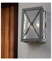 Burnished Cross Water Glass Outdoor Light – Decorative Outdoor Wall Fixture