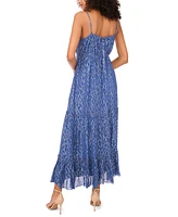 1.state Women's Sleeveless V-Neck Chiffon Maxi Dress