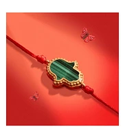 Blessed In Peace Hamsa Malachite Red String Bracelet